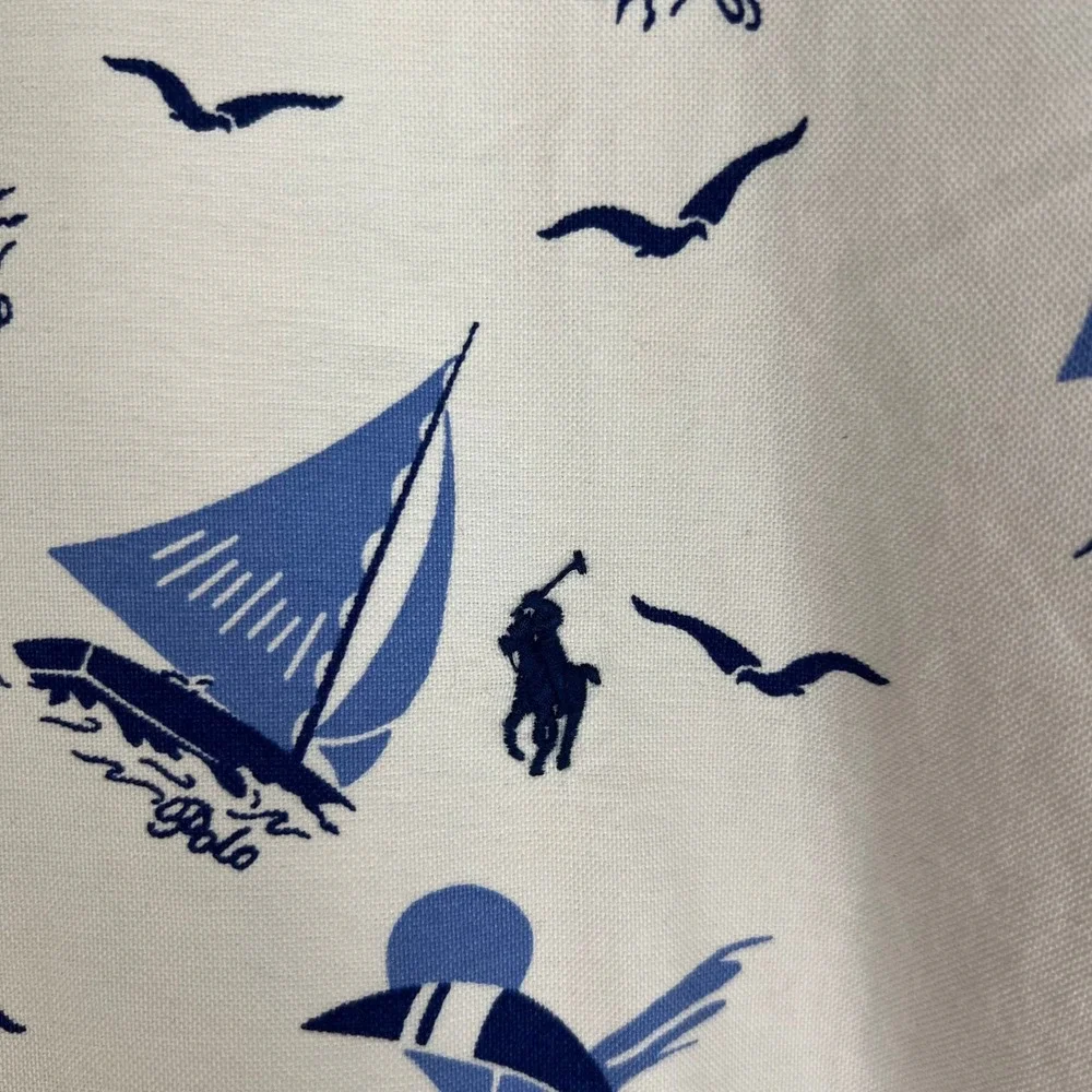 Polo Ralph Lauren Oxford Shirt Mens 2XB Cotton Sailboat Nautical Bear Preppy